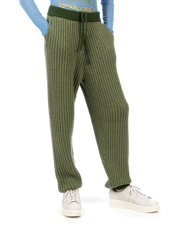 JW Anderson | Textured Track Pants Olive - Concrete