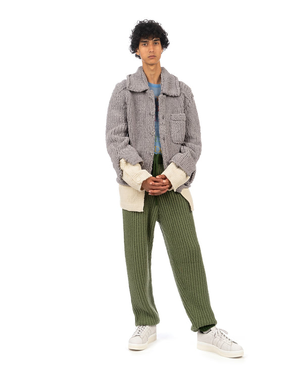 JW Anderson | Textured Track Pants Olive - Concrete
