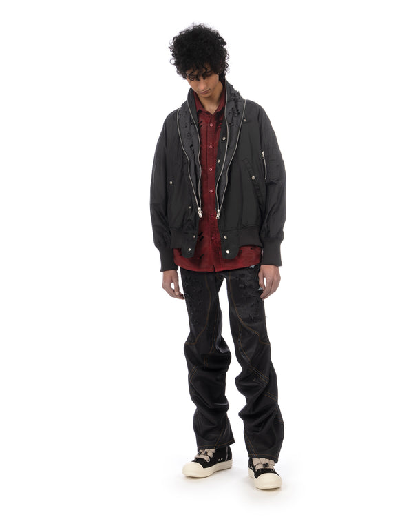 JUNTAE KIM | Layered Laser Slash Shirt Red - Concrete