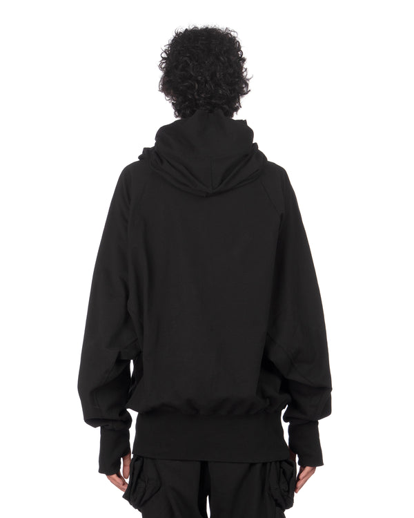 _JULIUS | Hoodie W Neck Black - Concrete