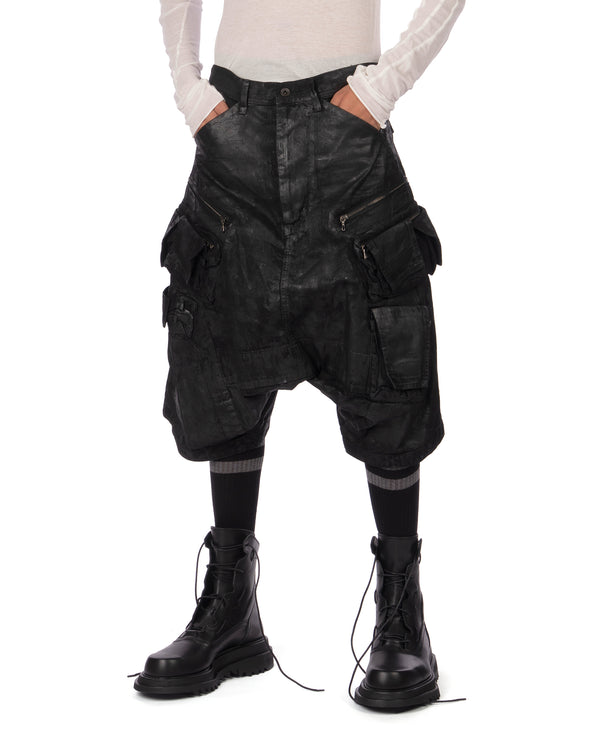_JULIUS | Coated Tactical Kite Pants Luster Black - Concrete