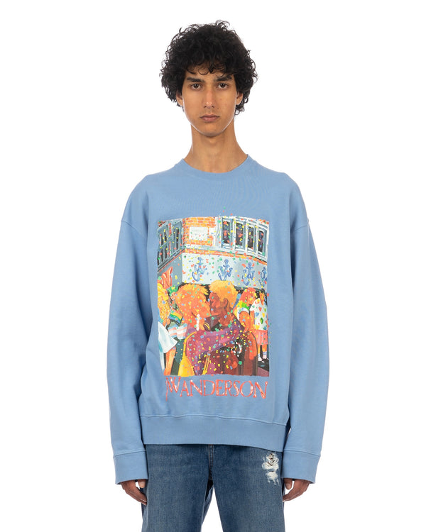 JW Anderson | 'PRIDE' Print Sweatshirt Blue - Concrete