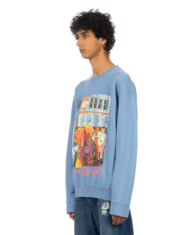 JW Anderson | 'PRIDE' Print Sweatshirt Blue - Concrete