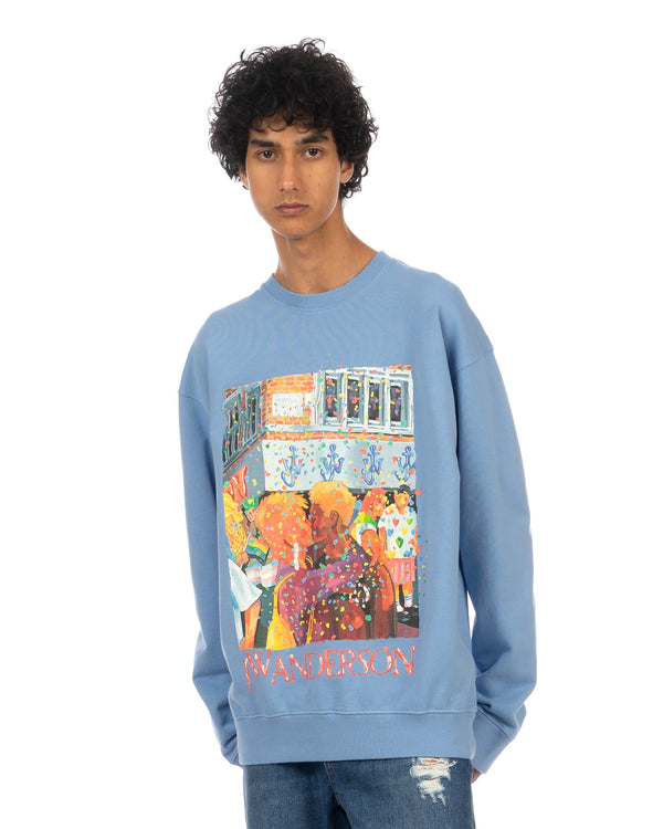JW Anderson | 'PRIDE' Print Sweatshirt Blue - Concrete