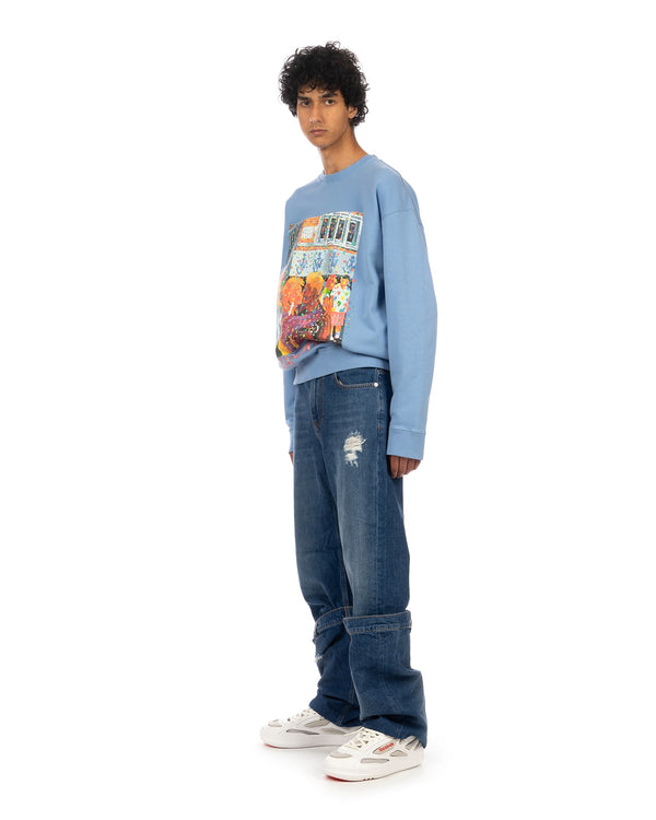 JW Anderson | 'PRIDE' Print Sweatshirt Blue - Concrete