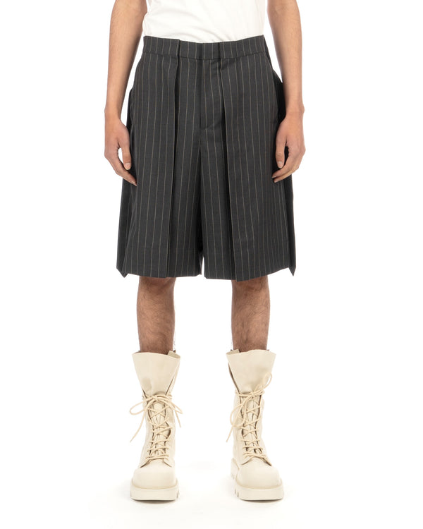 JW Anderson | Folded Front Pleat Shorts Grey Melange - Concrete
