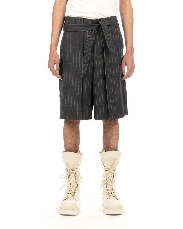 JW Anderson | Folded Front Pleat Shorts Grey Melange - Concrete
