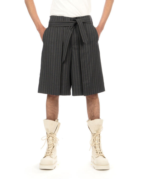 JW Anderson | Folded Front Pleat Shorts Grey Melange - Concrete