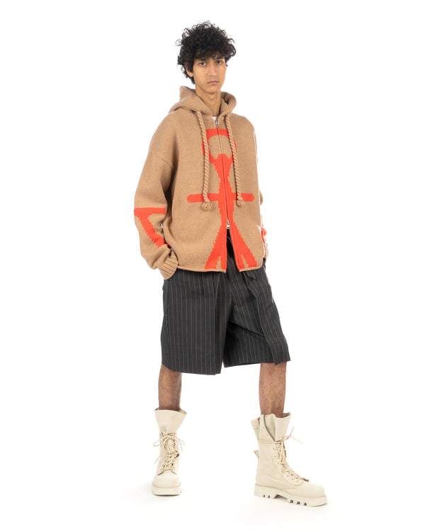 JW Anderson | Folded Front Pleat Shorts Grey Melange - Concrete