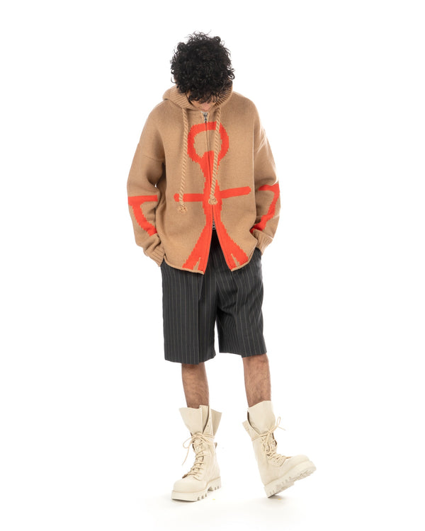 JW Anderson | Folded Front Pleat Shorts Grey Melange - Concrete