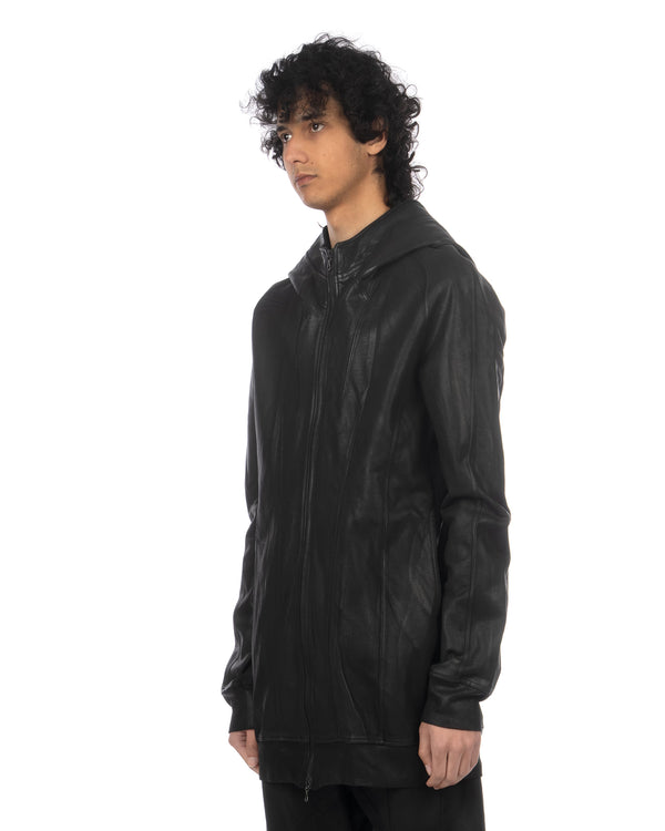 _JULIUS | Seamed Knit Hoodie Black - Concrete