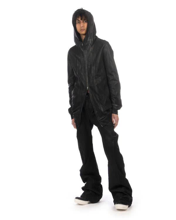 _JULIUS | Seamed Knit Hoodie Black - Concrete