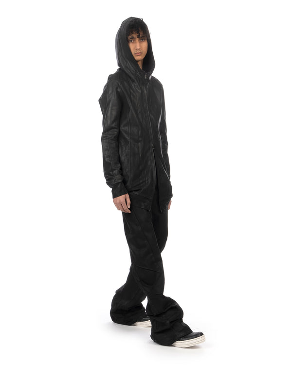 _JULIUS | Seamed Knit Hoodie Black - Concrete