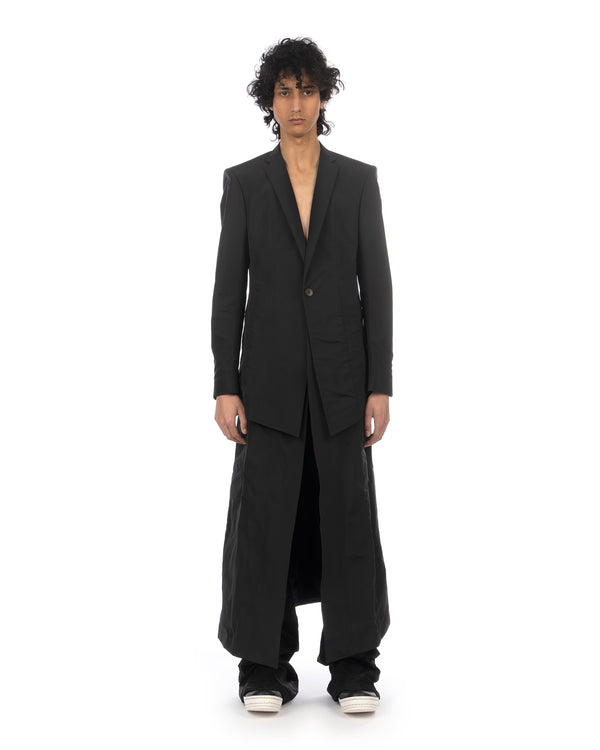 _JULIUS | Layered Tailored Woven Jacket Black - Concrete