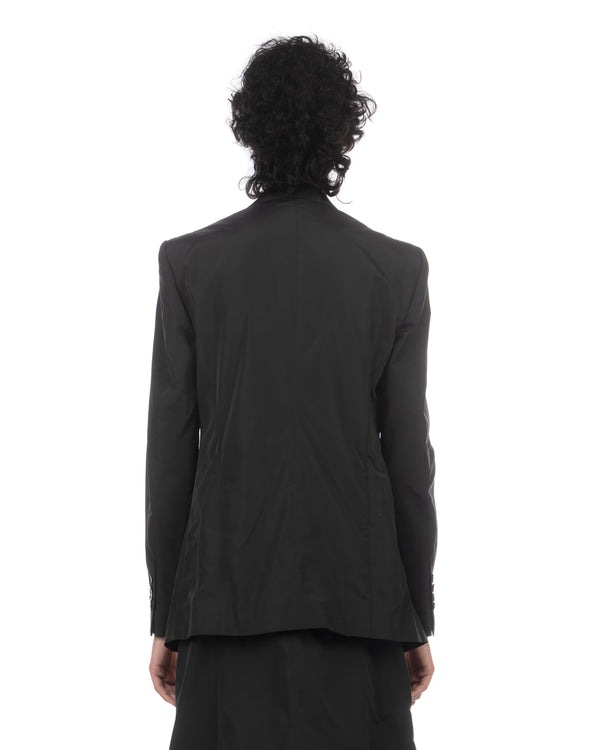 _JULIUS | Layered Tailored Woven Jacket Black - Concrete