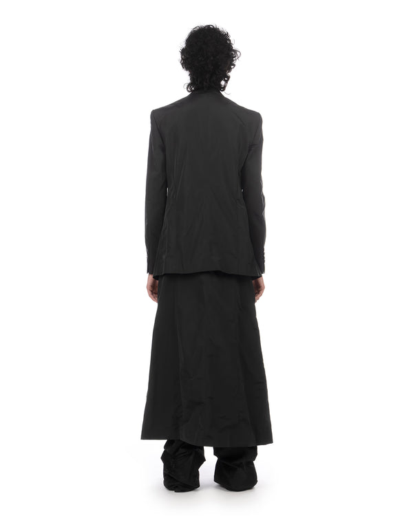 _JULIUS | Layered Tailored Woven Jacket Black - Concrete