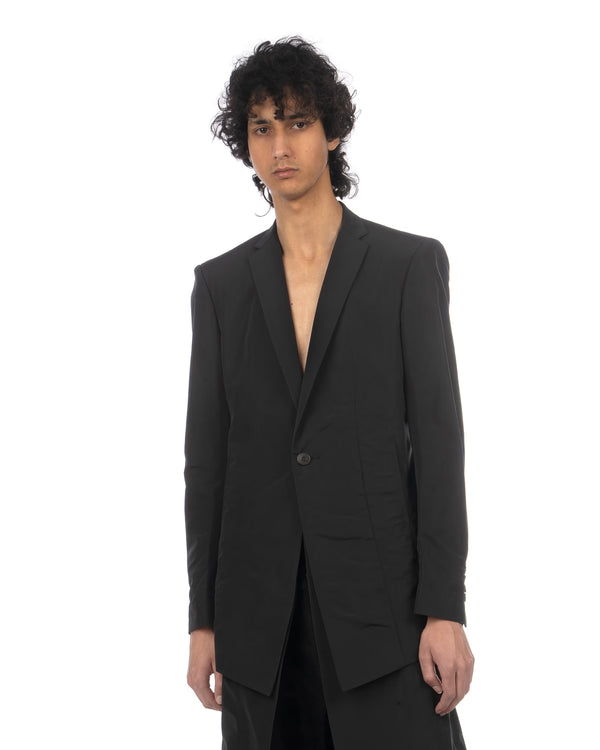 _JULIUS | Layered Tailored Woven Jacket Black - Concrete