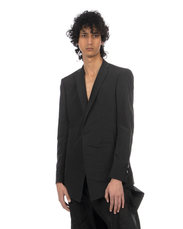 _JULIUS | Layered Tailored Woven Jacket Black - Concrete