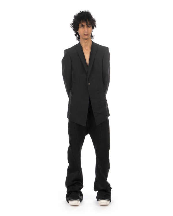 _JULIUS | Layered Tailored Woven Jacket Black - Concrete