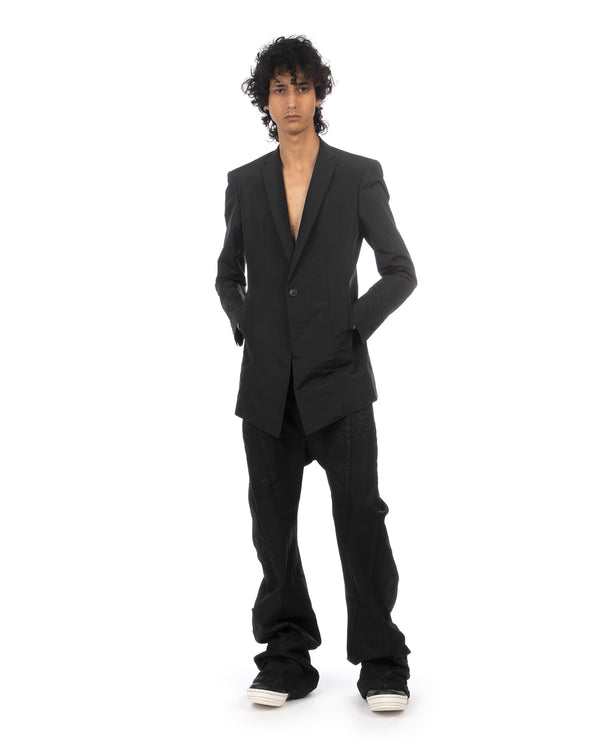 _JULIUS | Layered Tailored Woven Jacket Black - Concrete