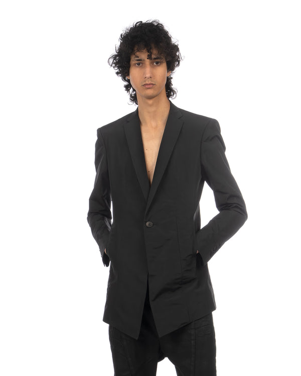 _JULIUS | Layered Tailored Woven Jacket Black - Concrete