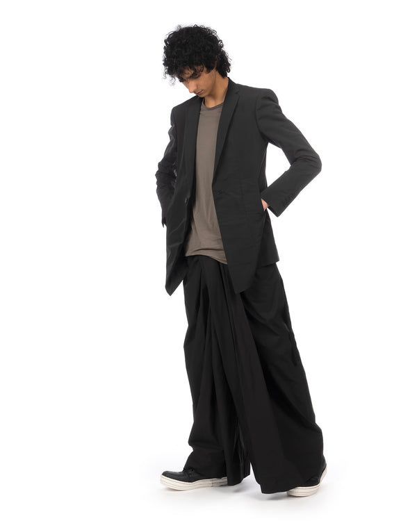 _JULIUS | Lungi Woven Pants Black - Concrete