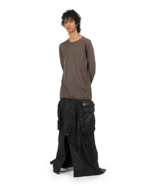 _JULIUS | Gas Mask Woven Skirt Black - Concrete