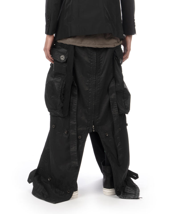 _JULIUS | Gas Mask Woven Skirt Black - Concrete