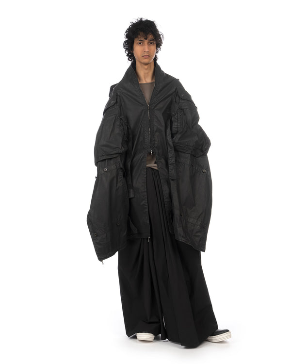 _JULIUS | Gas Mask Woven Skirt Black - Concrete