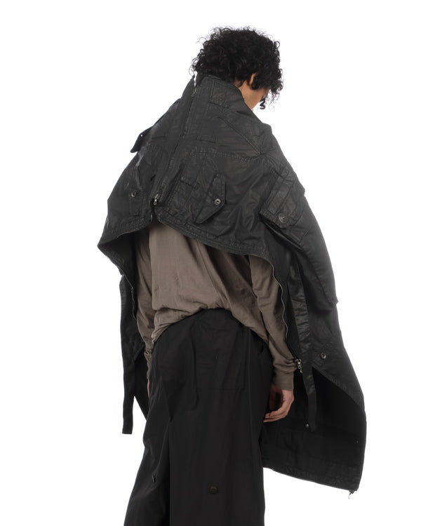_JULIUS | Gas Mask Woven Skirt Black - Concrete
