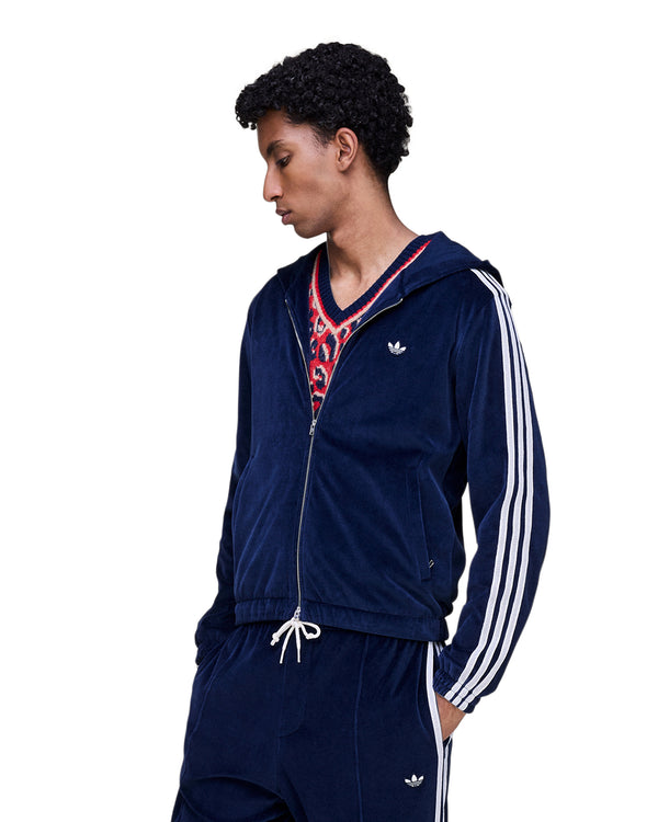 adidas | x Wales Bonner Velour Track Jacket Collegiate Navy - Concrete
