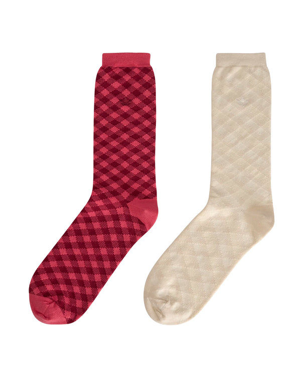 adidas | x Wales Bonner Check Sock 2-Pack Pink / Cream - Concrete