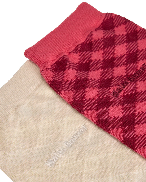 adidas | x Wales Bonner Check Sock 2-Pack Pink / Cream - Concrete