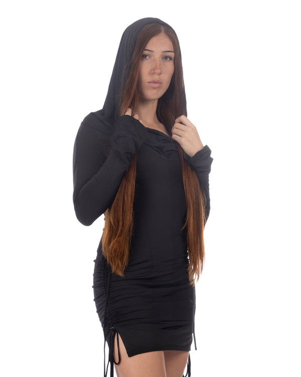 KNWLS | CU Hooded Stretch Dress Black - Concrete