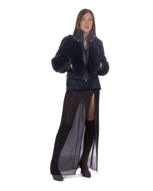 KNWLS | Eliza Shearling Jacket Navy - Concrete