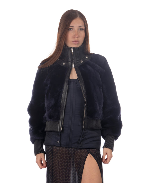 KNWLS | Eliza Shearling Jacket Navy - Concrete