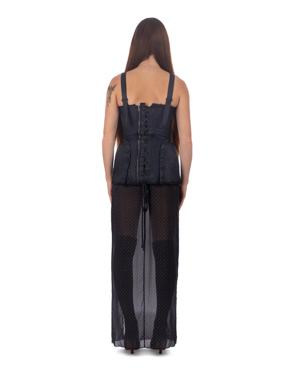 KNWLS | Sable Dress Padded Corset Detachable Skirt Scarf - Concrete