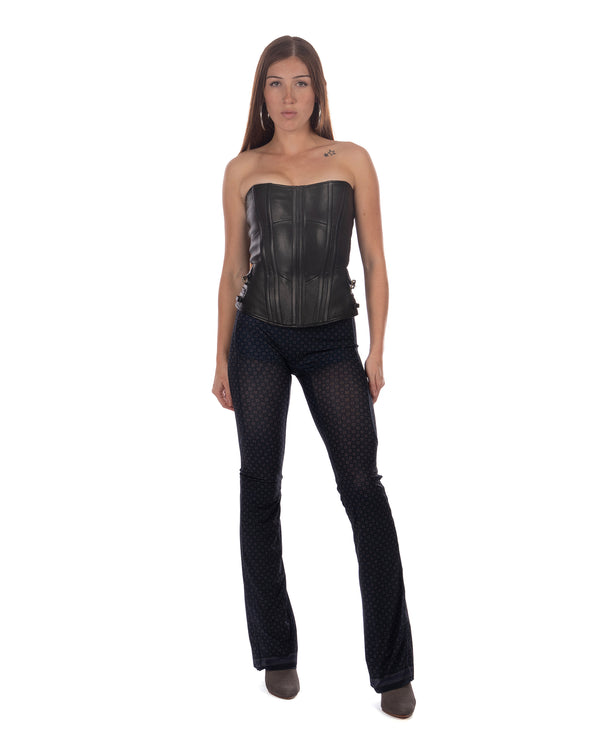 KNWLS | Veil Leather Corset Black - Concrete