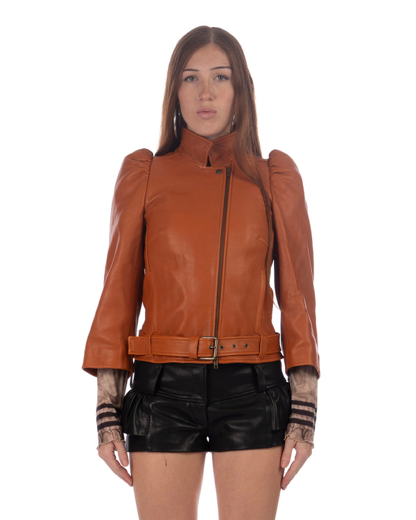KNWLS | Victoria Leather Jacket Rust - Concrete