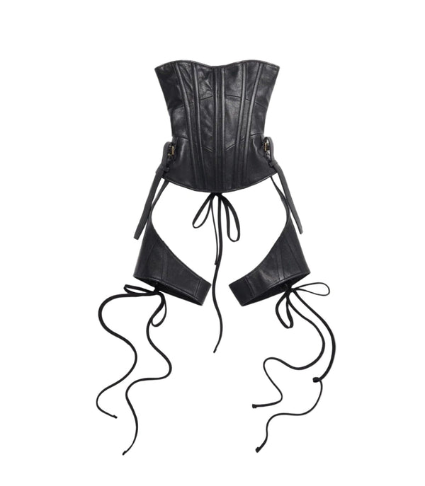 KNWLS | Veil Leather Corset Black - Concrete