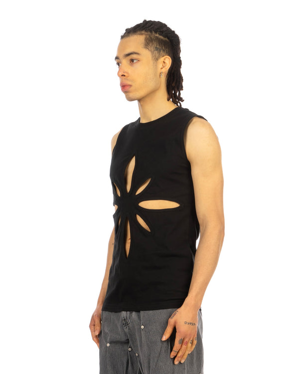 KUSIKOHC | Origami Cut-Out Sleeveless Top Black - Concrete