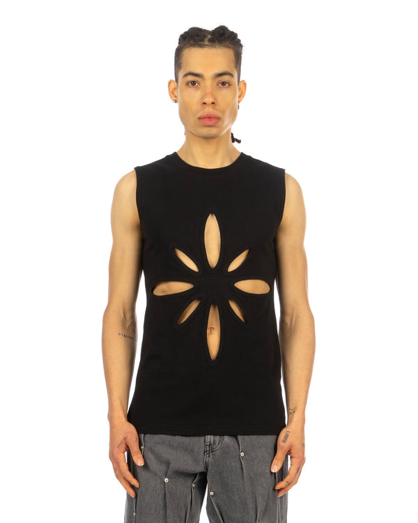 KUSIKOHC | Origami Cut-Out Sleeveless Top Black - Concrete
