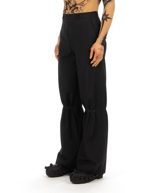 KUSIKOHC | Rivet Wool Pants Black - Concrete