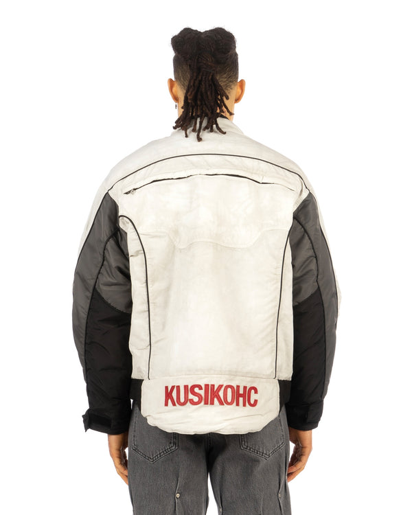 KUSIKOHC | Rider Padded Jacket White / Grey - Concrete