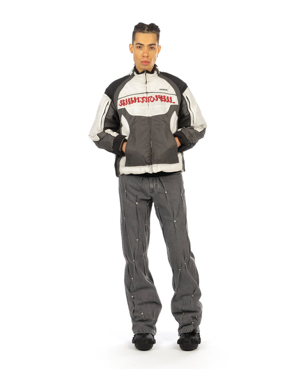 KUSIKOHC | Rider Padded Jacket White / Grey - Concrete