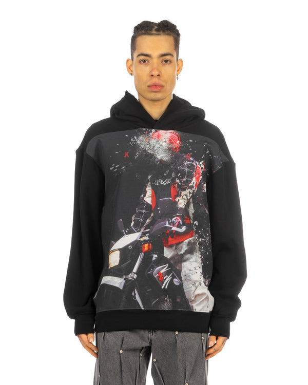 KUSIKOHC | Printed Hoodie Black - Concrete