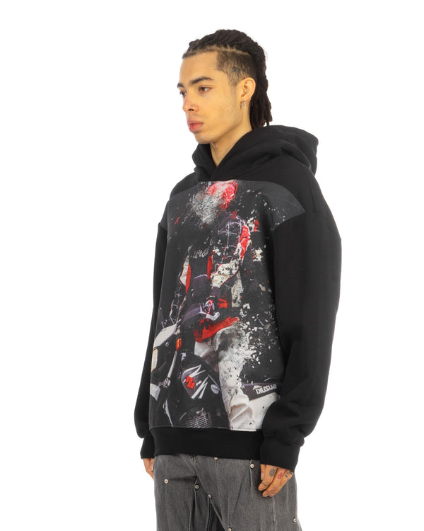 KUSIKOHC | Printed Hoodie Black - Concrete