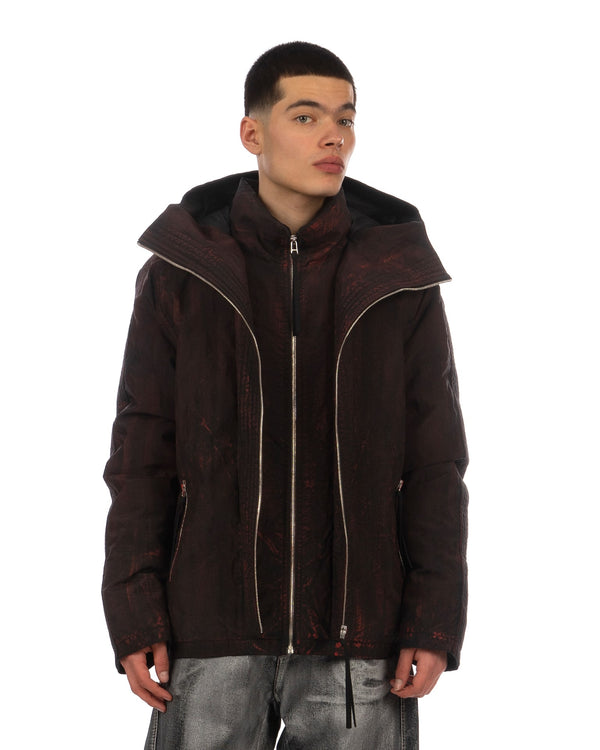 KANGHYUK | Airbag Waxed Goosedown Parka Black/ Red Wax - Concrete