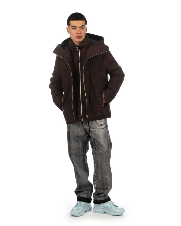 KANGHYUK | Airbag Waxed Goosedown Parka Black/ Red Wax - Concrete