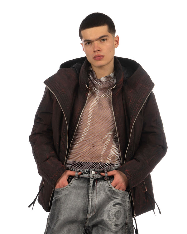 KANGHYUK | Airbag Waxed Goosedown Parka Black/ Red Wax - Concrete